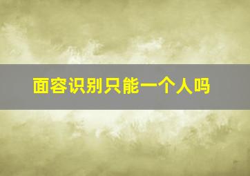 面容识别只能一个人吗