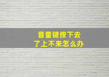 音量键按下去了上不来怎么办