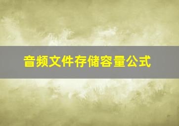 音频文件存储容量公式