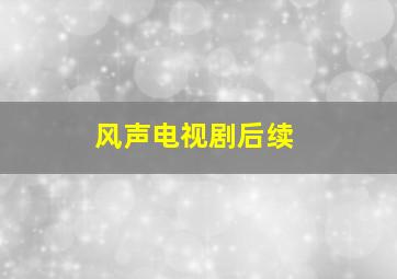 风声电视剧后续