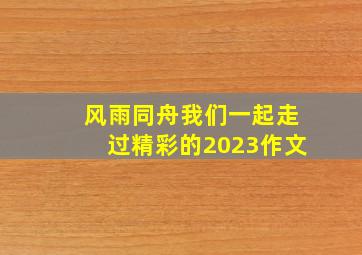 风雨同舟我们一起走过精彩的2023作文