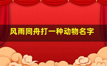 风雨同舟打一种动物名字