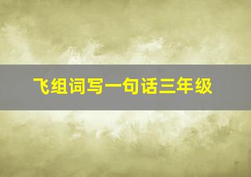 飞组词写一句话三年级