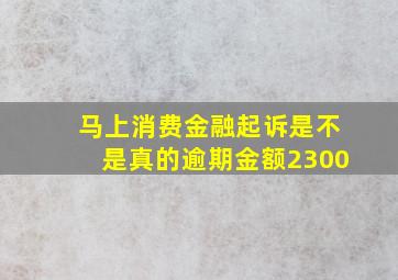 马上消费金融起诉是不是真的逾期金额2300