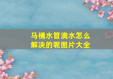 马桶水管滴水怎么解决的呢图片大全