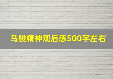 马骏精神观后感500字左右