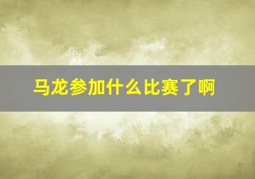 马龙参加什么比赛了啊