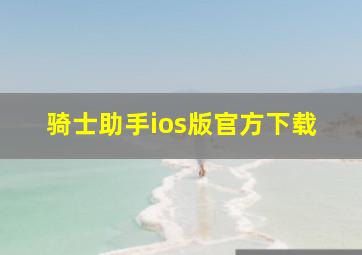 骑士助手ios版官方下载