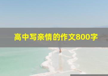 高中写亲情的作文800字