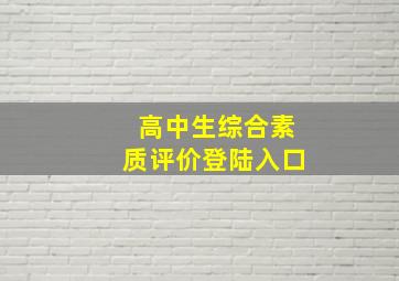 高中生综合素质评价登陆入口