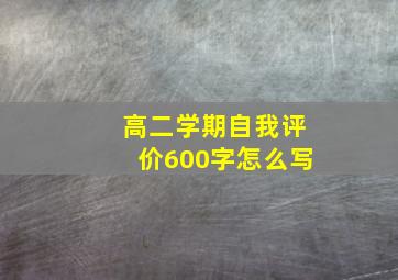 高二学期自我评价600字怎么写