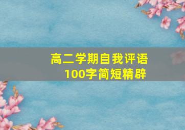 高二学期自我评语100字简短精辟