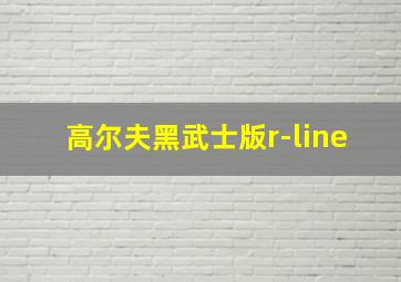 高尔夫黑武士版r-line