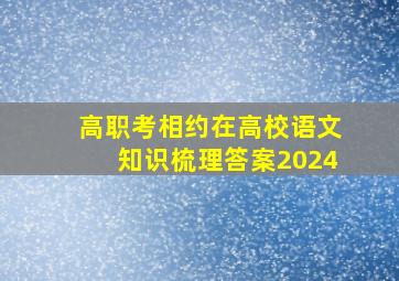 高职考相约在高校语文知识梳理答案2024