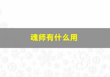 魂师有什么用