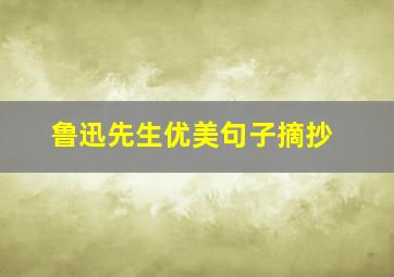 鲁迅先生优美句子摘抄