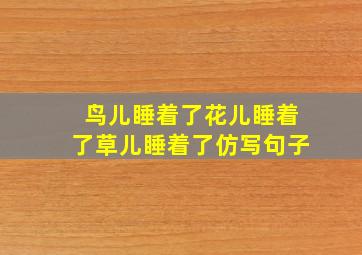 鸟儿睡着了花儿睡着了草儿睡着了仿写句子