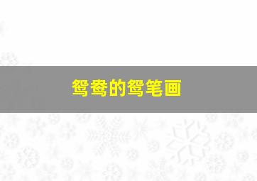 鸳鸯的鸳笔画