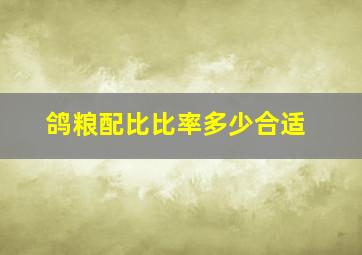 鸽粮配比比率多少合适