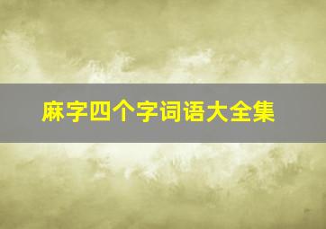 麻字四个字词语大全集