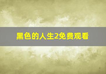 黑色的人生2免费观看