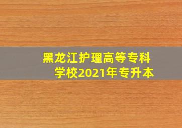 黑龙江护理高等专科学校2021年专升本