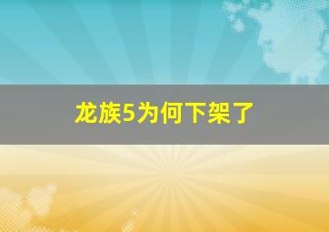 龙族5为何下架了