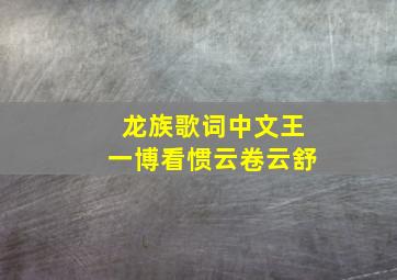 龙族歌词中文王一博看惯云卷云舒