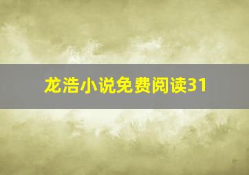 龙浩小说免费阅读31